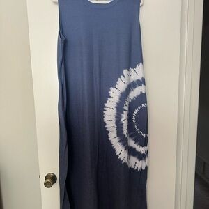 Blue Tie-Dye Maxi Dress